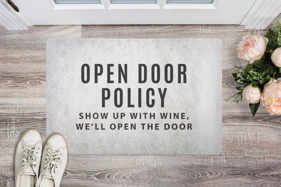 Show Up With Wine Mat (White)