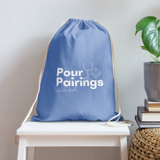 Pour Pairings Drawstring Bag - carolina blue