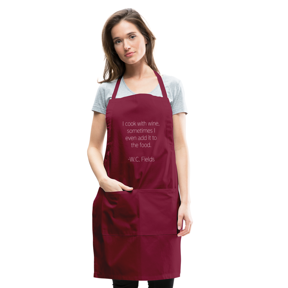 Cooking With Wine Apron - burgundy