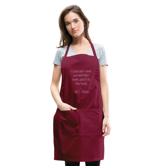 Cooking With Wine Apron - burgundy