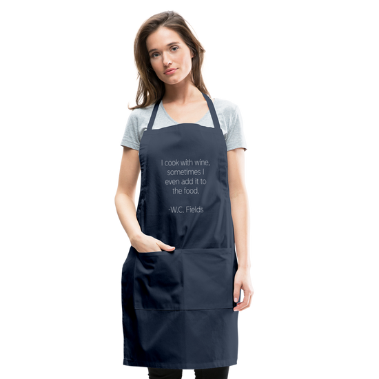 Cooking With Wine Apron - navy