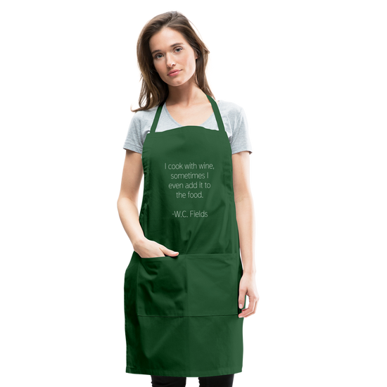 Cooking With Wine Apron - forest green