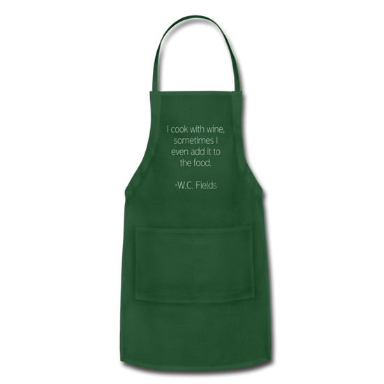 Cooking With Wine Apron - forest green