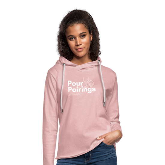 Pour Pairings Lightweight Terry Hoodie (Unisex) - cream heather pink