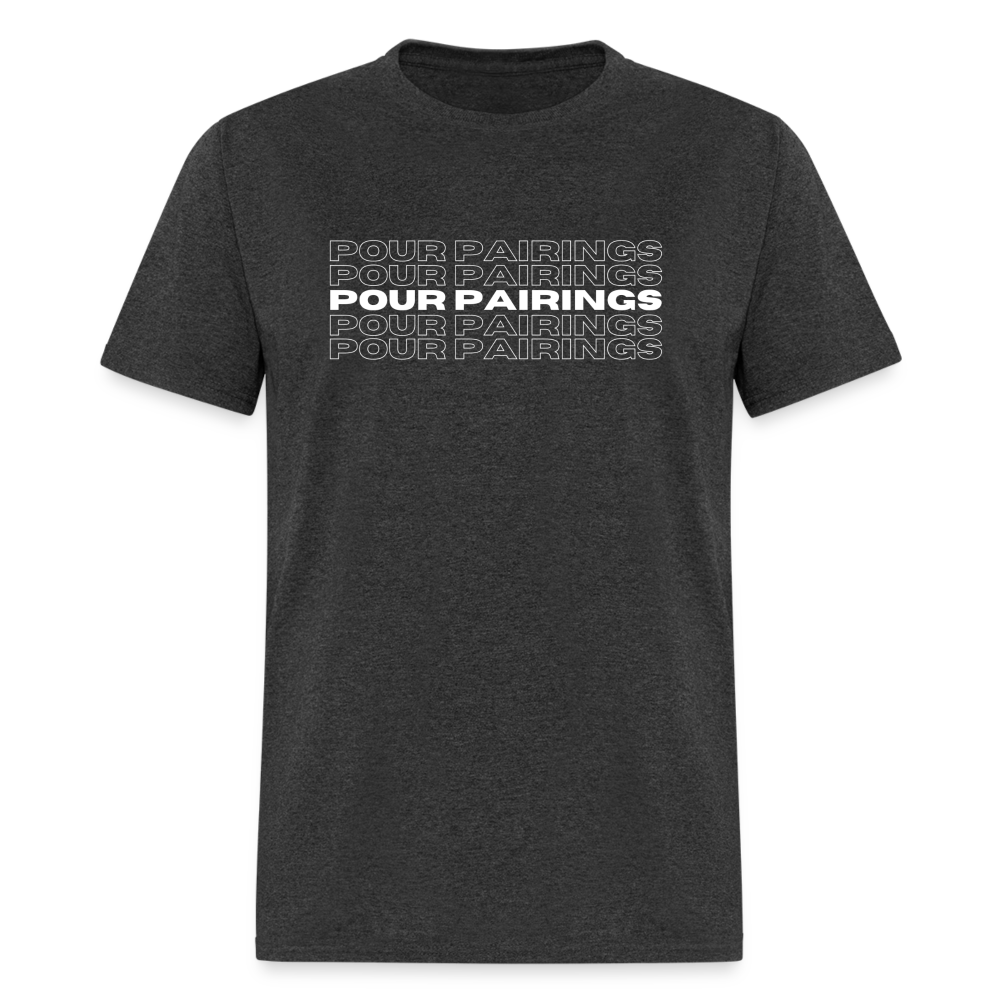 Pour Pairings T-Shirt (White Letters) - heather black