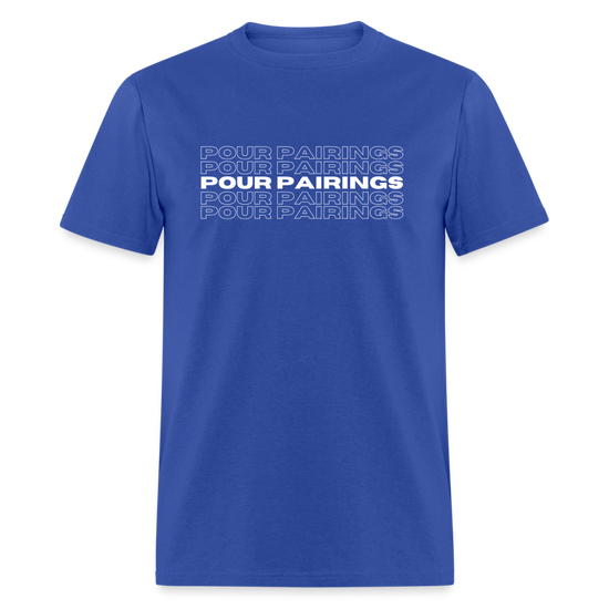 Pour Pairings T-Shirt (White Letters) - royal blue