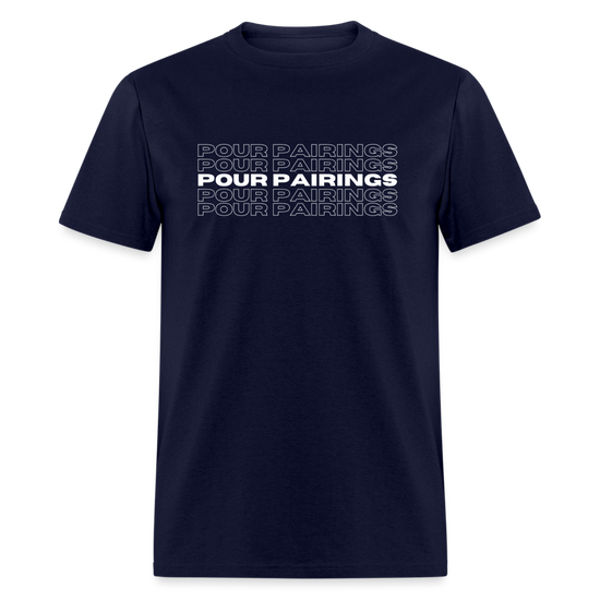 Pour Pairings T-Shirt (White Letters) - navy