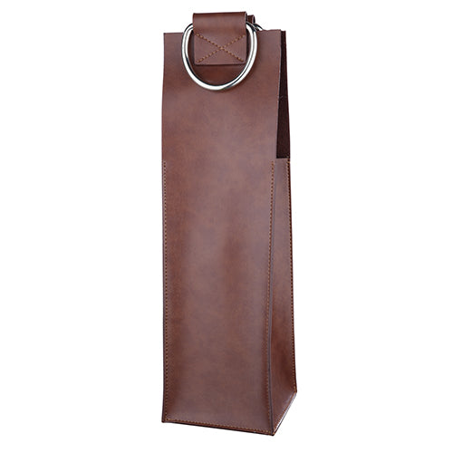 Admiral Brown Leather Single Bottle Wine Tote