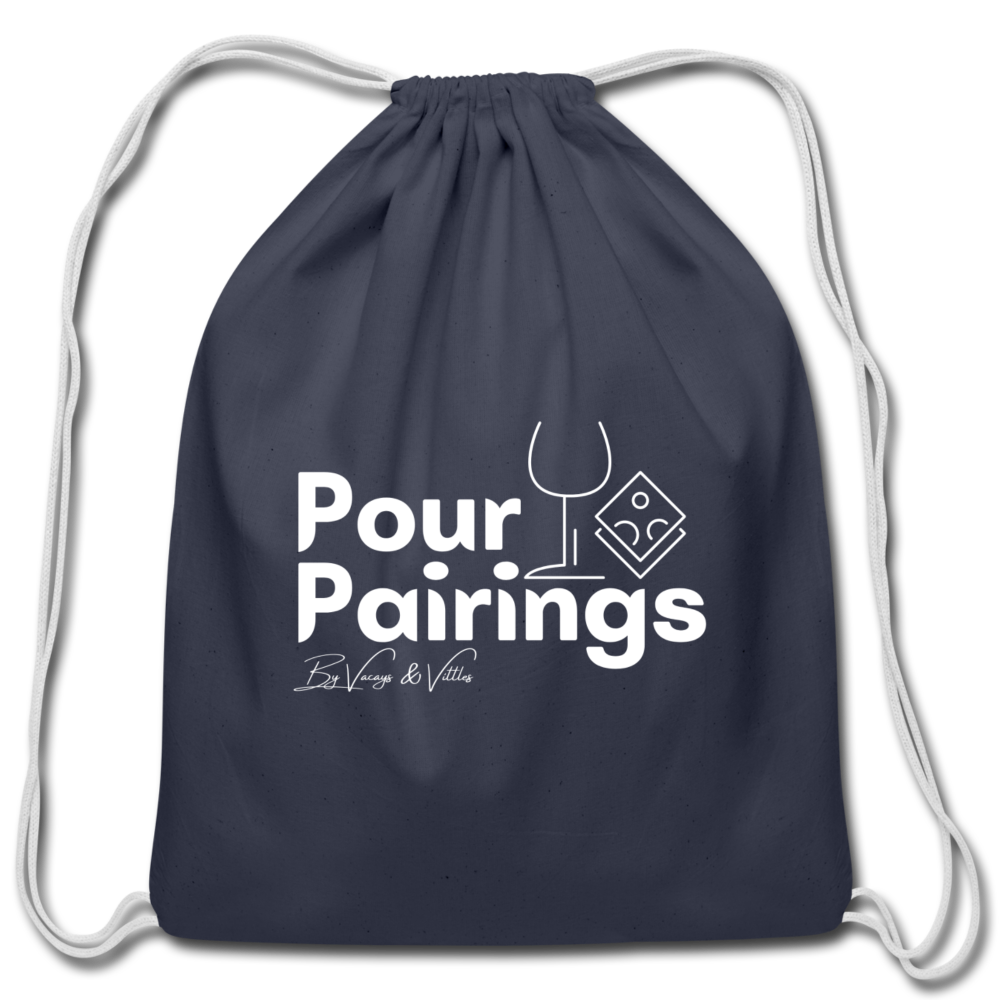 Pour Pairings Drawstring Bag - navy