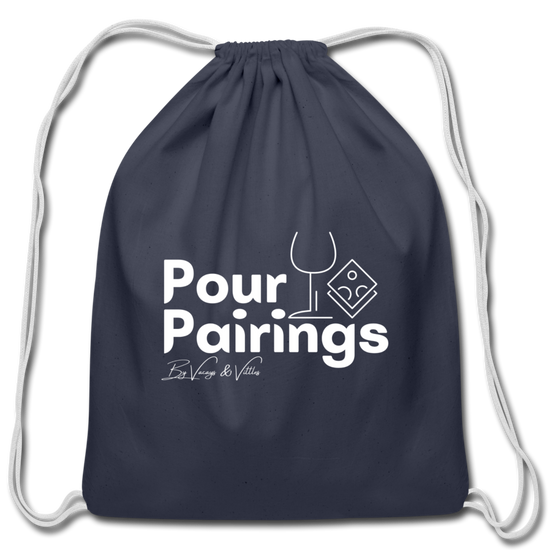 Pour Pairings Drawstring Bag - navy