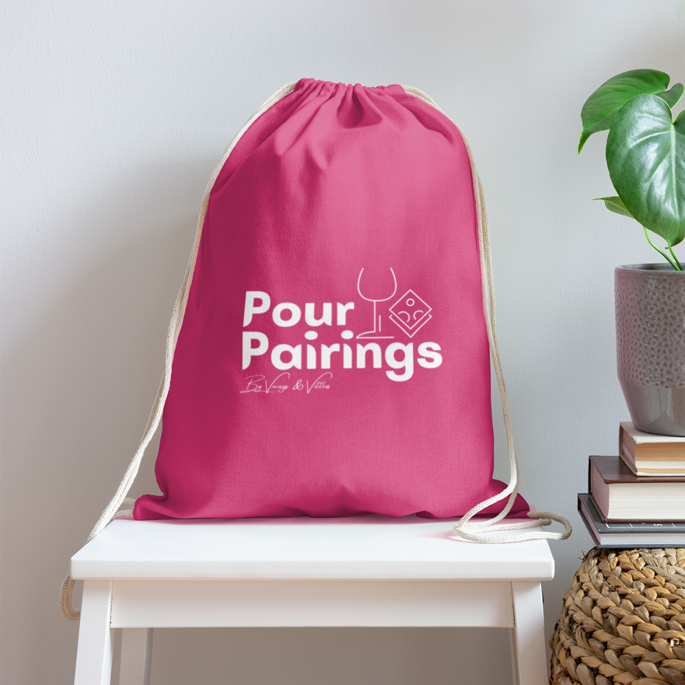 Pour Pairings Drawstring Bag - pink