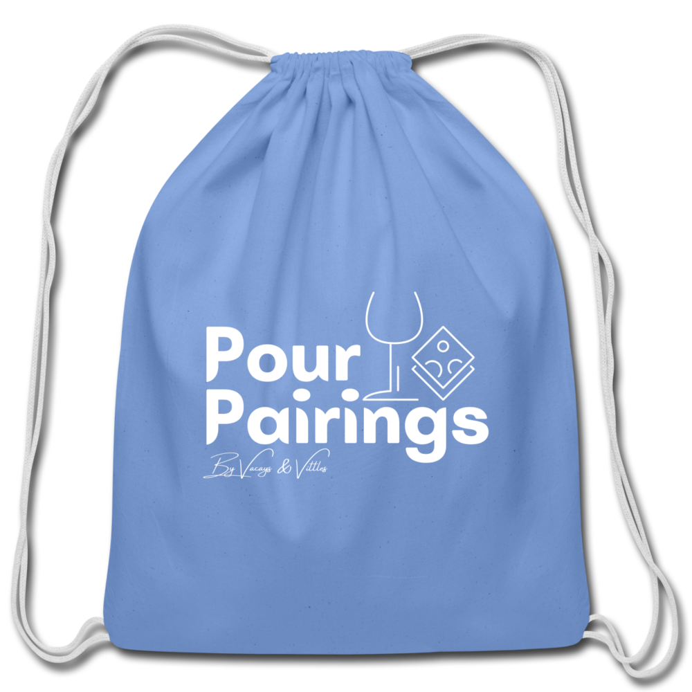 Pour Pairings Drawstring Bag - carolina blue