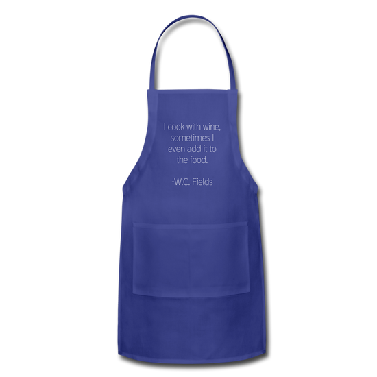 Cooking With Wine Apron - royal blue