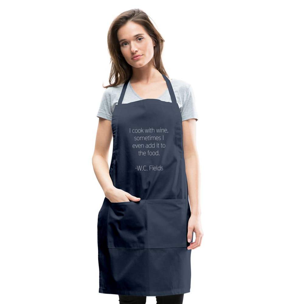 Cooking With Wine Apron - navy