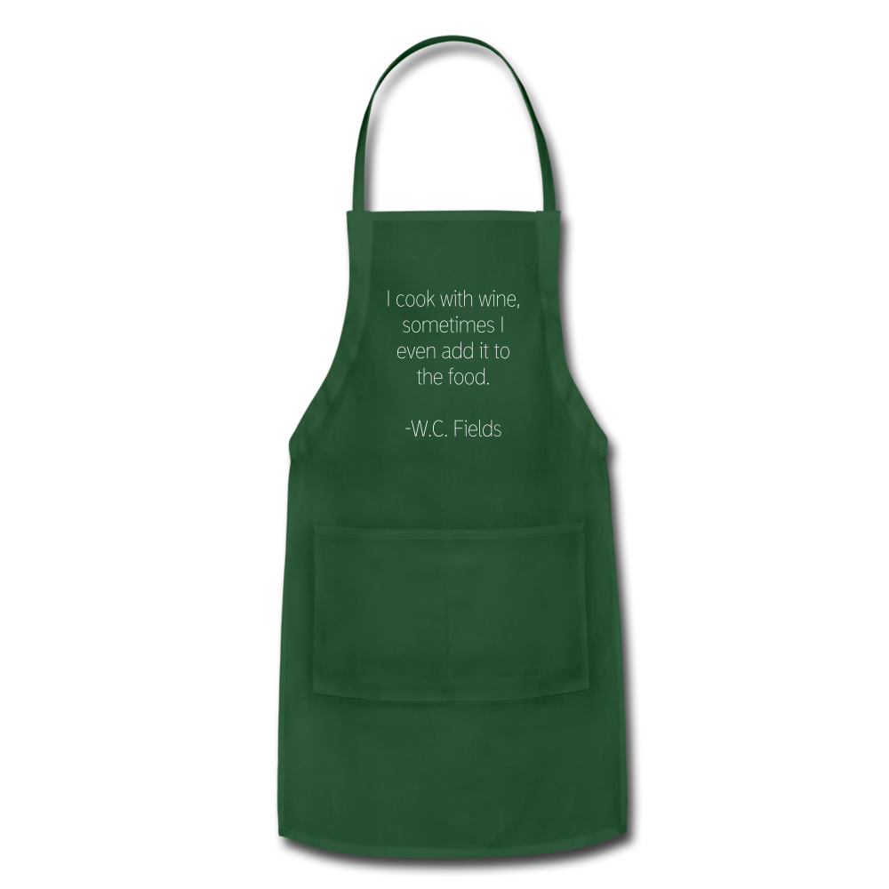 Cooking With Wine Apron - forest green