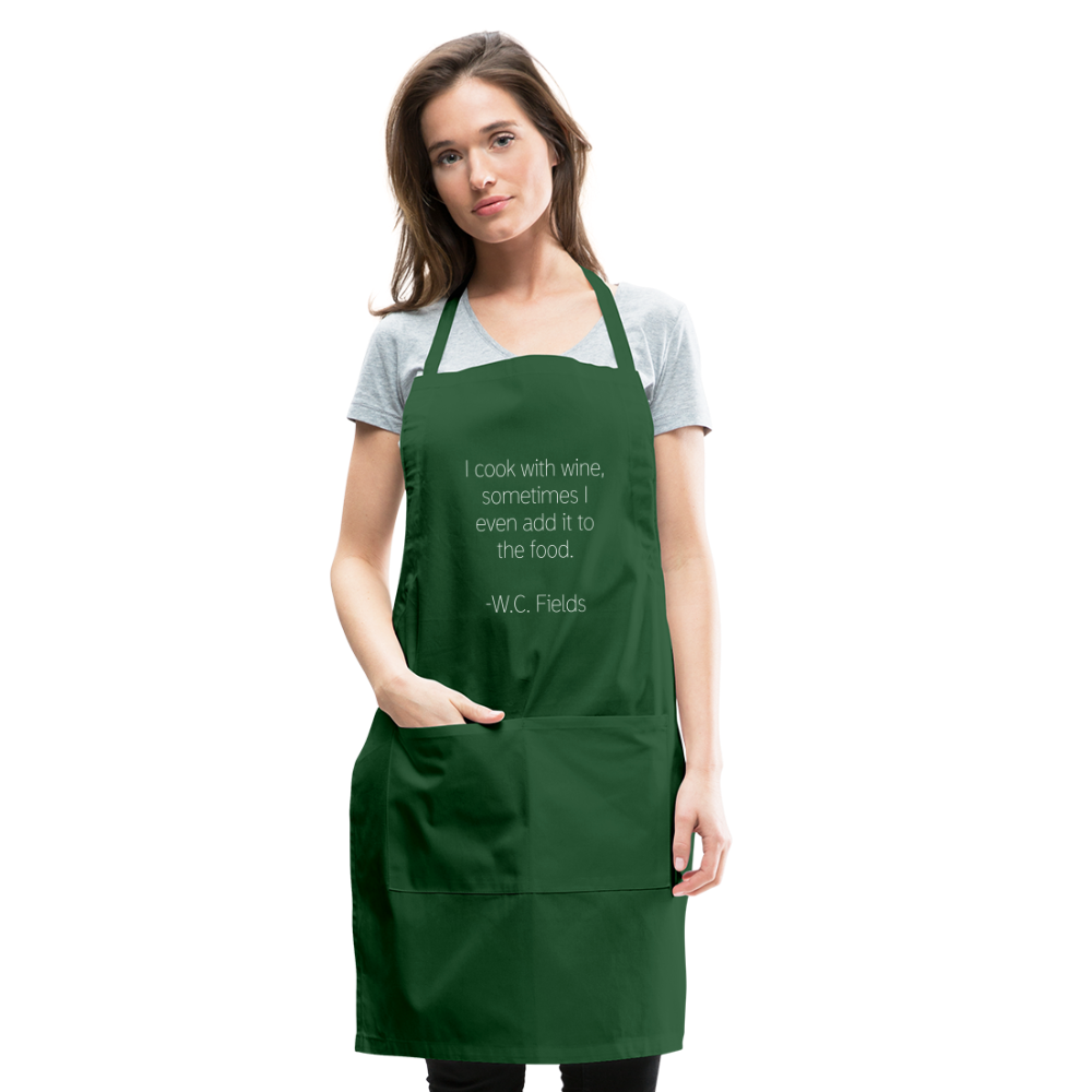Cooking With Wine Apron - forest green