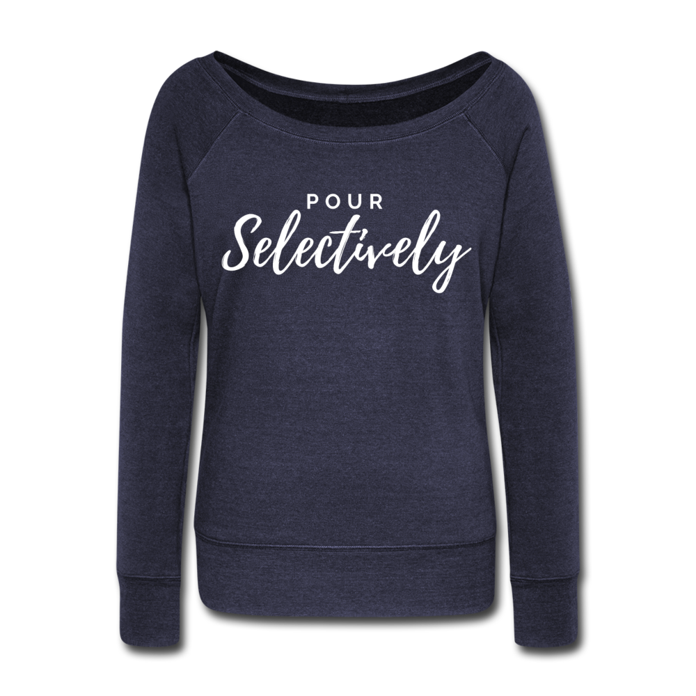 Pour Selectively Wideneck Sweatshirt - melange navy