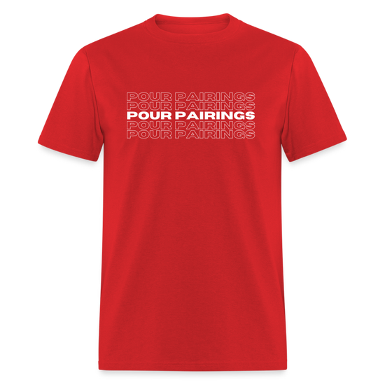 Pour Pairings T-Shirt (White Letters) - red