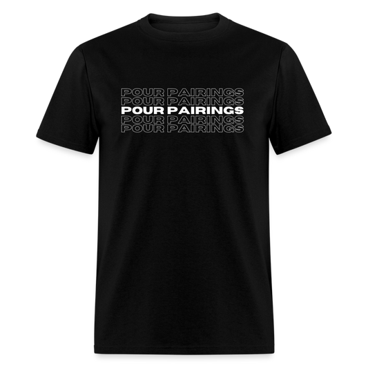 Pour Pairings T-Shirt (White Letters) - black