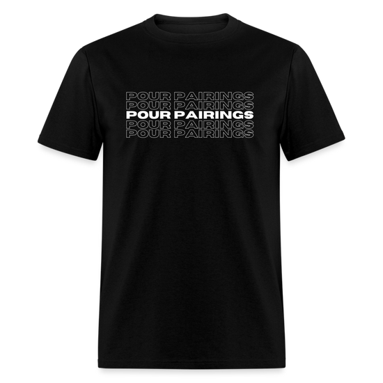 Pour Pairings T-Shirt (White Letters) - black