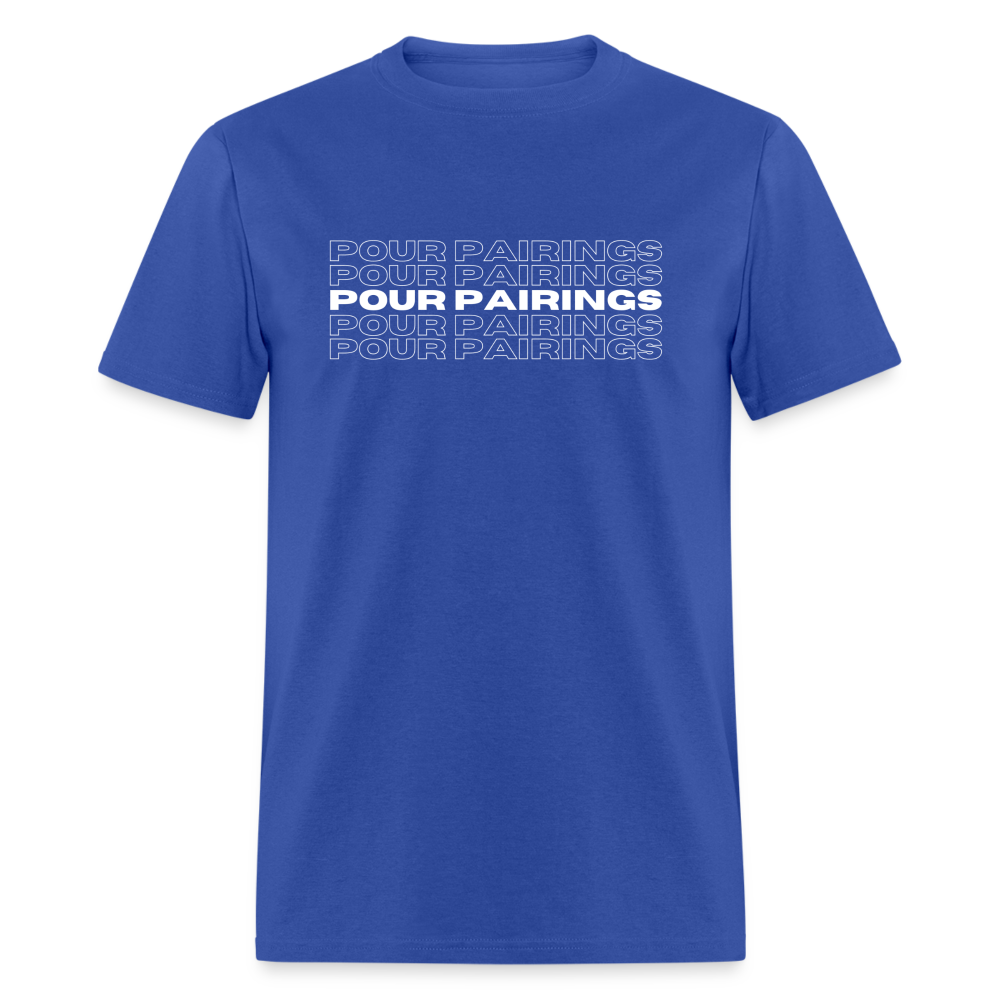 Pour Pairings T-Shirt (White Letters) - royal blue