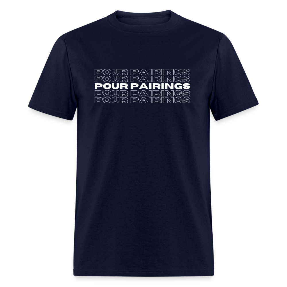 Pour Pairings T-Shirt (White Letters) - navy